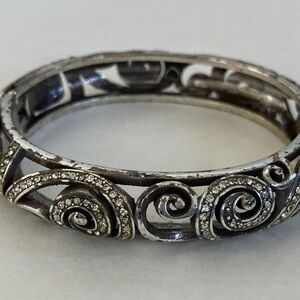 Brighton Swirl Bracelet with Sparkling Accents hinged opening